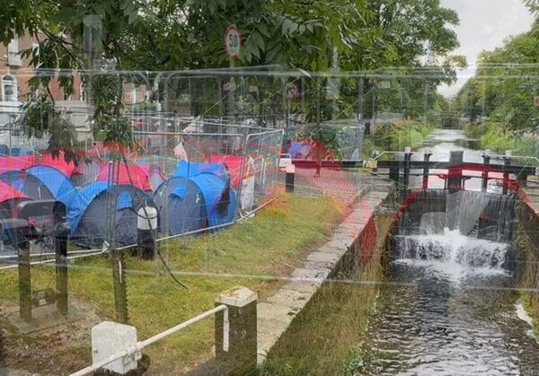 New tent encampment grows along Dublin’s Grand Canal